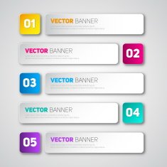 Vector infographic paper banners set tags for business design N2