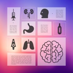 medical infographic with unfocused background N49