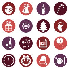 Vector Set of New Year and Christmas Icons N9