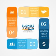Business infographic diagram presentation 4 options