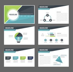 Business presentation template flat design set