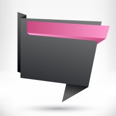 Blank empty speech bubble Origami banner background N16
