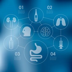 medicine infographic with unfocused background N43