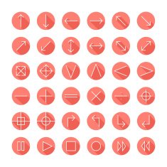Vector thin icons set for mobile Line arrows Design elements