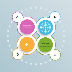 Minimal infographic circles design template N3