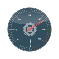 Flat Design Concept Speedometer Vector Illustration With Long Sh