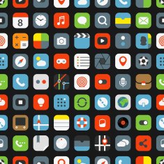 Color interface icons seamless background