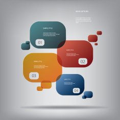 Round colorful infographic elements with various icons suitable for infographics