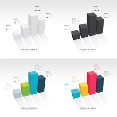 3D grap illustration Infographic set