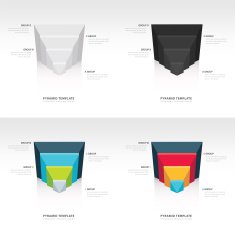 design pyramid infographic template set N2