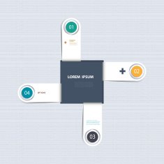 Minimal infographic step by template