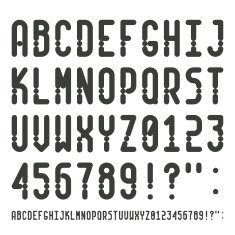 Vector simple narrow outline font
