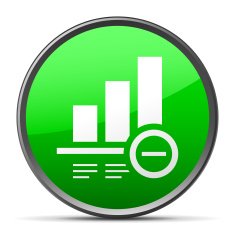 Bar Graph icon on a round button - Slender Series N23