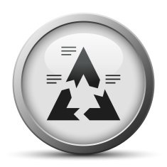 Chevron Chart icon on a silver button N12