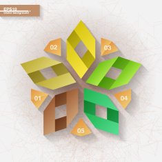 Infographic template with ribbons labels N3