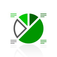 Pie Chart icon on a white background N46