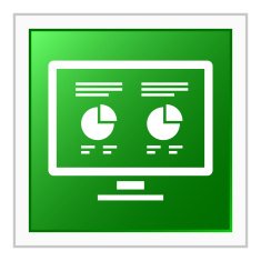 Computer Monitor icon on a square button N30