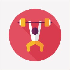 weightlifting flat icon with long shadow eps10 N19