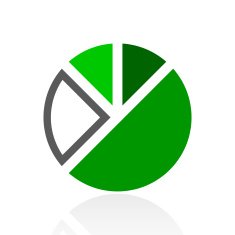 Pie Chart icon on a white background N47