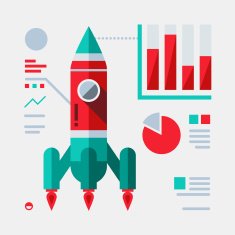 Flat Rocket Illustration