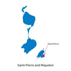 Vector map of Saint-Pierre and Miquelon with capital city N2