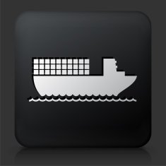 Black Square Button with Boat Shipping