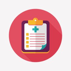 clinical record flat icon with long shadow N5