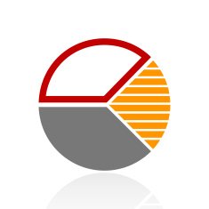 Pie Chart icon on a white background N48