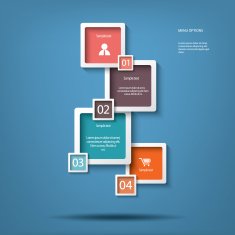 White squares menu options vector illustration suitable for infographics N2