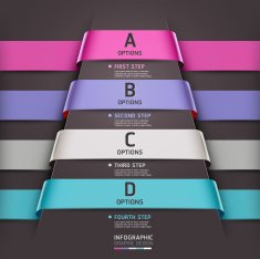 Modern Infographics banner ribbon style template N4