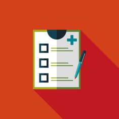 clinical record flat icon with long shadow N6