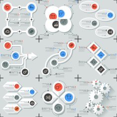 Set Of 9 Flat Minimal Infographics N11
