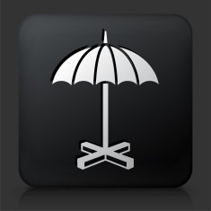 Black Square Button with Umbrella Stand