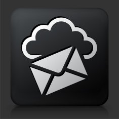 Black Square Button with Letter Cloud Computing Icon