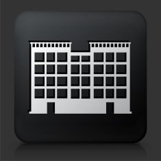 Black Square Button with Office Icon
