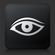 Black Square Button with Eye N3