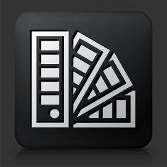 Black Square Button with Color Papers