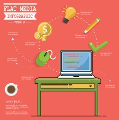 Media concept design clean vector