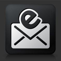 Black Square Button with Electronic Mail Icon N2