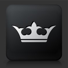 Black Square Button with Crown Icon N22