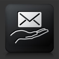 Black Square Button with Holding Letter