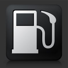 Black Square Button with Gas Pump Icon N3