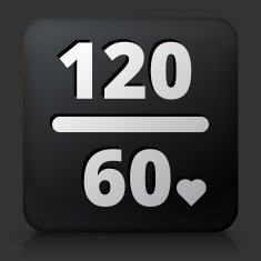 Black Square Button with Heart Beat Icon
