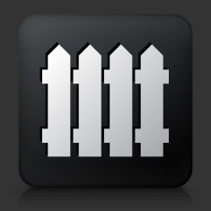 Black square button with Fence