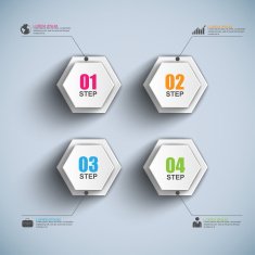 Abstract 3D paper Infographic N59