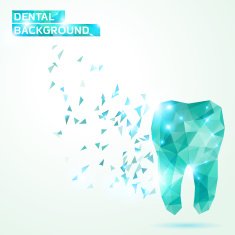 Polygonal turquoise vector tooth