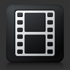 Black Square Button with Film Roll N2