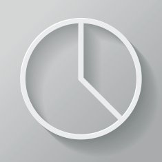 Pie Chart Paper Thin Line Interface Icon With Long Shadow N7