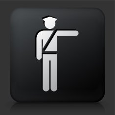 Black Square Button with Police Officer Icon N2