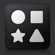 Black Square Button with Shape Toys Icon